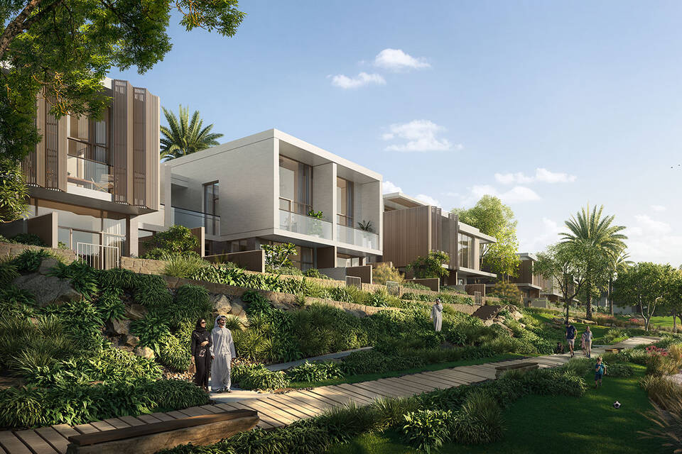 Villas with roof terraces and gardens